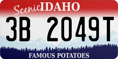 ID license plate 3B2049T