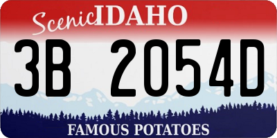 ID license plate 3B2054D