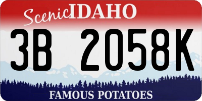 ID license plate 3B2058K