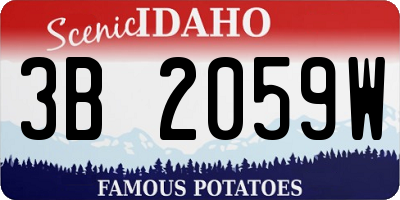 ID license plate 3B2059W