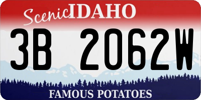 ID license plate 3B2062W