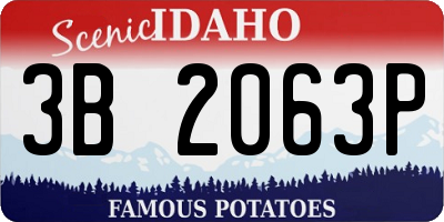 ID license plate 3B2063P