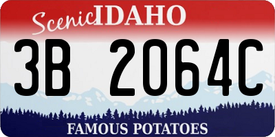 ID license plate 3B2064C