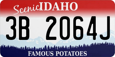 ID license plate 3B2064J