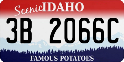 ID license plate 3B2066C