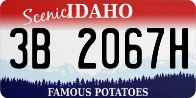 ID license plate 3B2067H