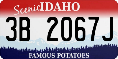 ID license plate 3B2067J