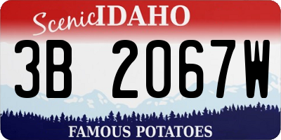 ID license plate 3B2067W
