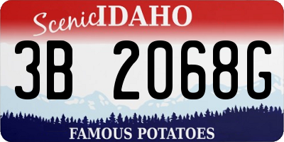 ID license plate 3B2068G