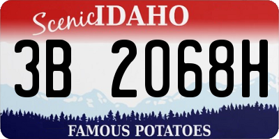 ID license plate 3B2068H