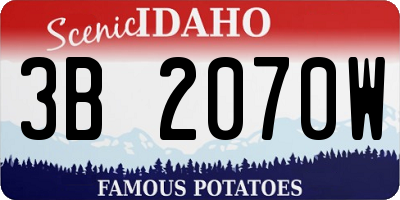 ID license plate 3B2070W