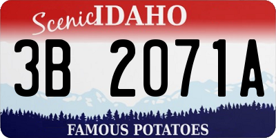 ID license plate 3B2071A