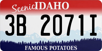 ID license plate 3B2071I