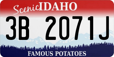 ID license plate 3B2071J