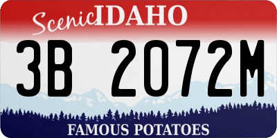 ID license plate 3B2072M
