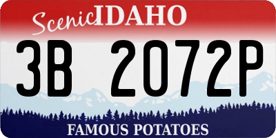 ID license plate 3B2072P