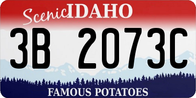 ID license plate 3B2073C