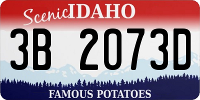 ID license plate 3B2073D