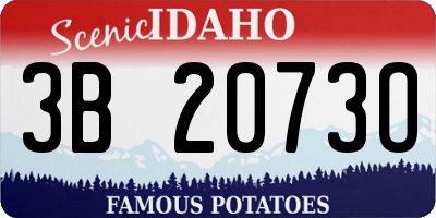 ID license plate 3B2073O