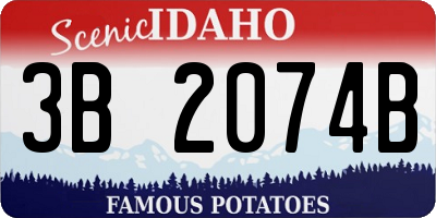 ID license plate 3B2074B