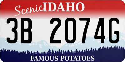 ID license plate 3B2074G