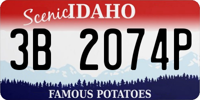 ID license plate 3B2074P