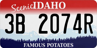 ID license plate 3B2074R