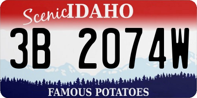 ID license plate 3B2074W