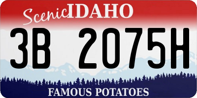 ID license plate 3B2075H