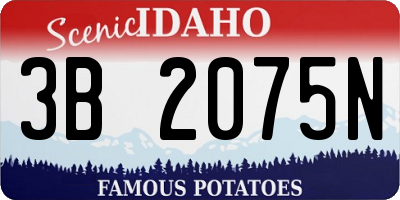 ID license plate 3B2075N