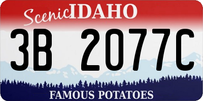 ID license plate 3B2077C