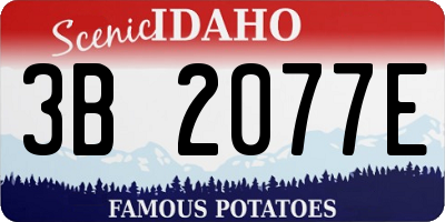 ID license plate 3B2077E