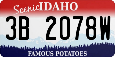 ID license plate 3B2078W