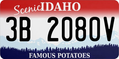 ID license plate 3B2080V