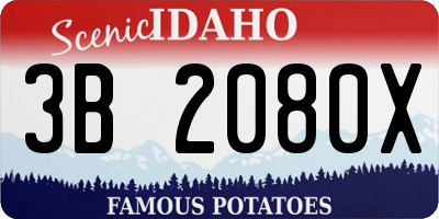 ID license plate 3B2080X