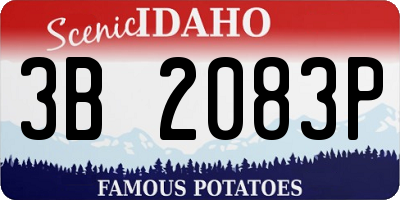 ID license plate 3B2083P