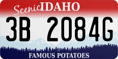 ID license plate 3B2084G