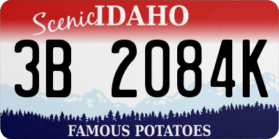 ID license plate 3B2084K