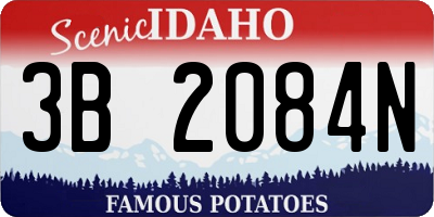 ID license plate 3B2084N