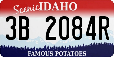 ID license plate 3B2084R