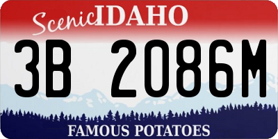ID license plate 3B2086M