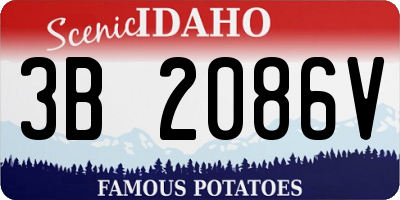 ID license plate 3B2086V