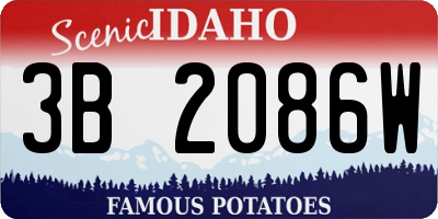 ID license plate 3B2086W