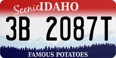 ID license plate 3B2087T