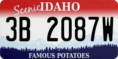 ID license plate 3B2087W
