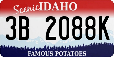 ID license plate 3B2088K