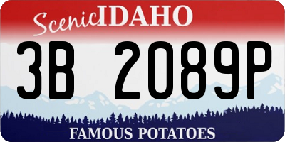 ID license plate 3B2089P