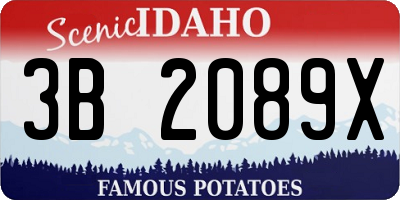 ID license plate 3B2089X