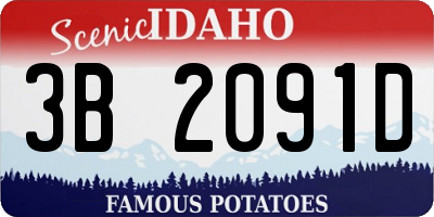 ID license plate 3B2091D