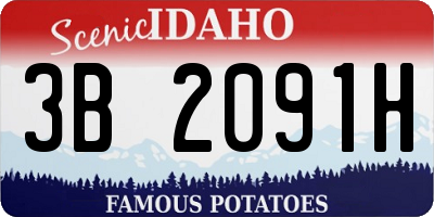 ID license plate 3B2091H